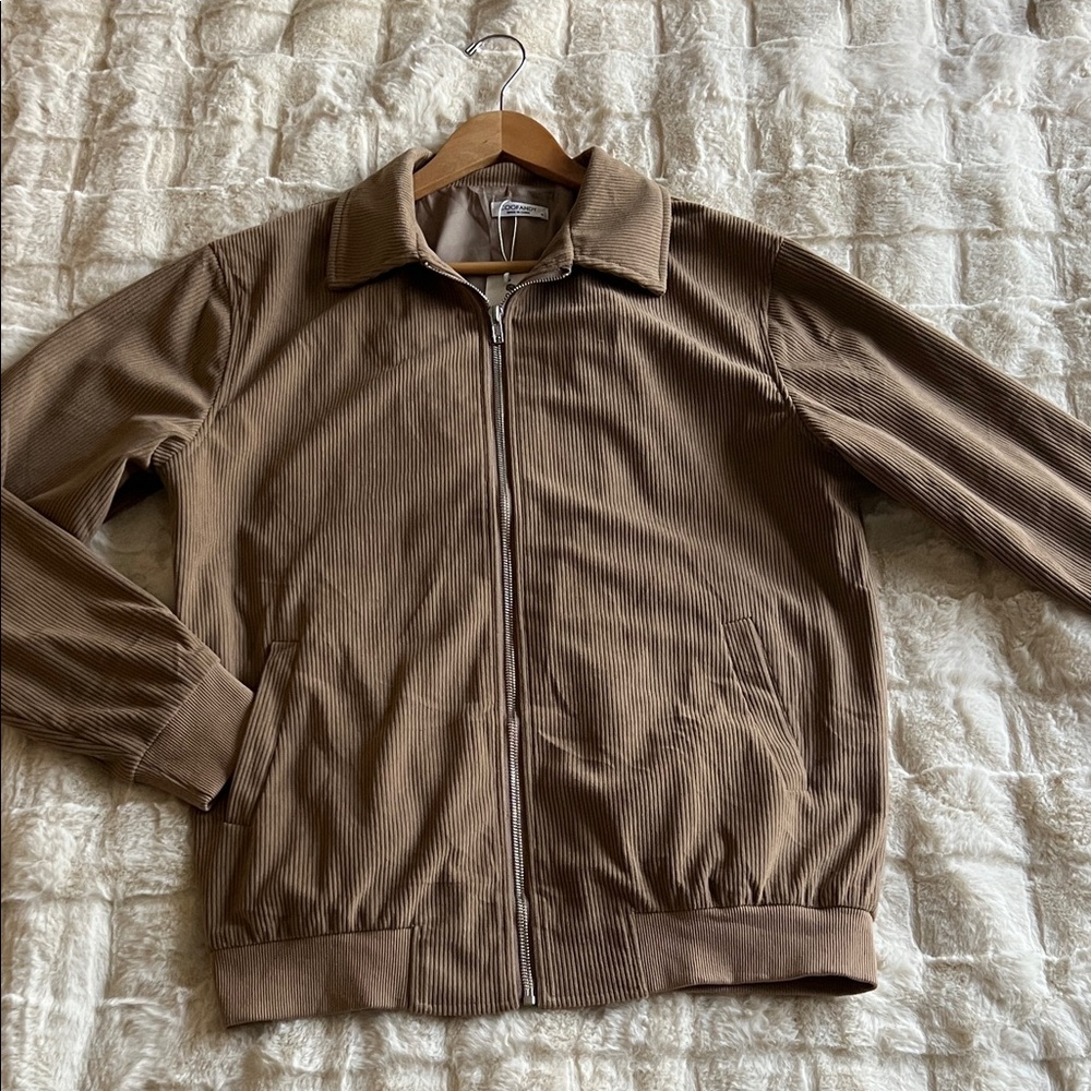 Brown Corduroy Zip-Up Jacket